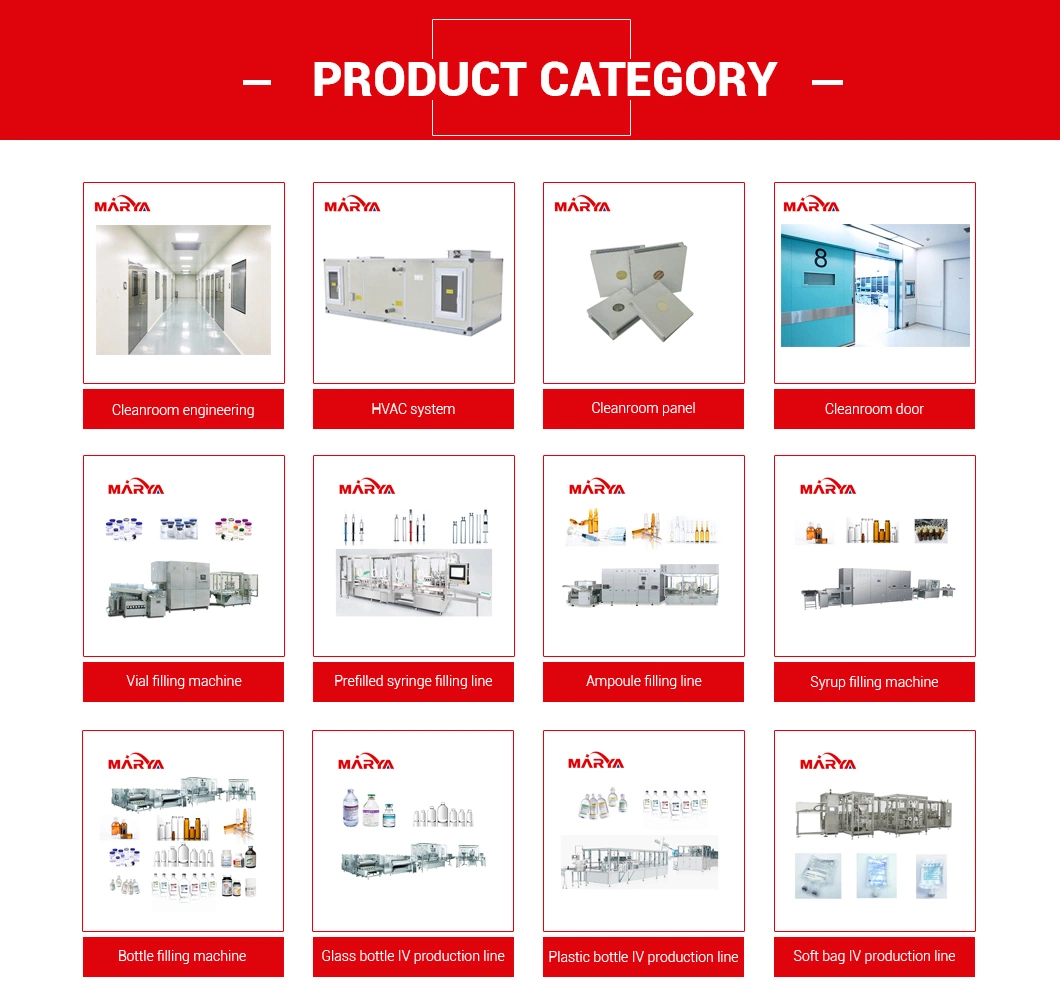 Marya Pharmaceutical Ampoule Liquid Filling Machine in Ampoule Bottle Washing Sterilizing Filling Sealing Production Line Supplier with CE ISO Certificate